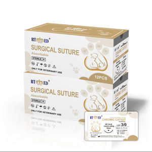Steril iğne ile RTMED veteriner hayvan hastane kromik katgüt ipek naylon Nylon 910 75cm cerrahi dikişler - Product Image 4