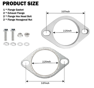 2.25 Inch 2-<b>Bolt</b> Exhaust <b>Flange</b> Repair Stainless Steel Exhaust System Catalytic Converter <b>Flange</b> Exhaust <b>Bolts</b> Exhaust Gaskets - Product Image 2