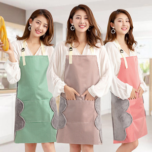 Wholesale Water-drop Oil Resistant Cooking Bib Kitchen <b>Apron</b> with Hand Wipe & Pocket for Women <b>Men</b> Chef - Product Image 3