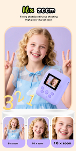 Mini P89 ngay lập tức in máy ảnh cho trẻ em, nhỏ gọn Máy in nhiệt 1080p Video âm nhạc phát lại 2.0 "IPS màn hình 1000mAh có thể sạc lại - Product Image 6