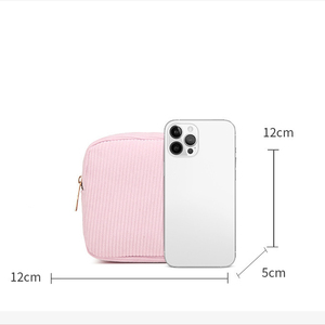 Qetesh <span class=keywords><strong>petit</strong></span> velours côtelé maquillage sac cosmétique personnalisation doux Simple Portable pratique Mini serviette hygiénique pochette de rangement sac - Product Image 6