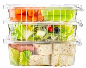 Caja de plástico transparente desechable de 35oz para ensalada de productos frescos reciclable uso industrial en la industria alimentaria - Product Image 2