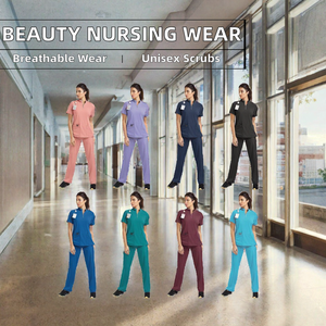 Tenues médicales pour femmes, ensembles de blouses d'hôpital, pantalons en coton et polyester tissés, vêtements de travail pour infirmières, vêtements de soins de santé, spa, salon - Product Image 2