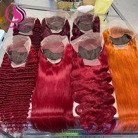 Perruques Ombrées Roses Cheveux Vierges Ondulés Perruque Frontale Colorée 100% Cheveux Naturels Vietnamiens Non Traités Perruques Sans Colle Cheveux Humains Lace Front
