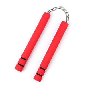 Nunchakus arti marziali wushu pratica equi schiuma di sicurezza Nunchakus spugna doppio manganello con catena in acciaio inox - Product Image 1