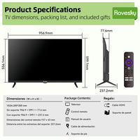 Televisor Inteligente con IA de 43 Pulgadas, Android 4K UHD LED, Antideslumbrante, WiFi, Pantalla Plana sin Marco, Económico, Venta al por Mayor