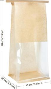 Bolsa de embalaje de panadería de papel marrón personalizada, pan, <span class=keywords><strong>Bagel</strong></span>, tostadas, galletas, lazo de lata, bloqueo de lengüeta, bolsas de regalo, bolsa de ventana de papel Kraft - Product Image 2