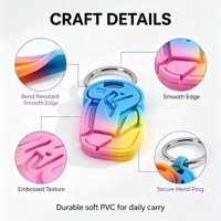 Porte-clés personnalisé en PVC souple 3D dégradé, directement de l'usine, porte-clés en caoutchouc stylé pour sac, breloque ou cadeau