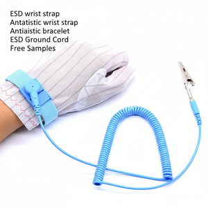Bracelet antistatique filaire avec anneau statique et clip <span class=keywords><strong>de</strong></span> mise à la terre en PVC, pour protection ESD, fabriqué en Guangdong, emballage usine - Product Image 1