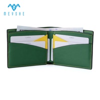 MEYSHE Portefeuille de marque privée personnalisé moderne en cuir véritable pleine fleur, doublure en polyester, style national, blocage RFID, prix d'usine