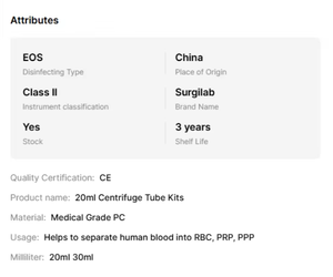 Plaatjesrijk plasma (<span class=keywords><strong>PRP</strong></span>) medische revalidatieproducten kits voor plaatjesextractie en <span class=keywords><strong>PRP</strong></span> centrifugebuizen - Product Image 6