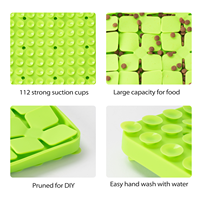 Tapis carré portable en silicone pour chien avec ventouses, motif uni, fonction chauffante douce pour une alimentation confortable des animaux en toutes saisons