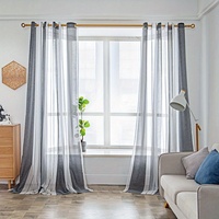 Rideau en gaze douce à rayures bicolores haute transparence, service de personnalisation, rideaux durables coupe-vent pour la décoration intérieure