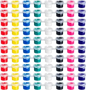 Mini 80 Stück Acryl Farbstreifen für Kinder Erwachsene Kunsthandwerk Malerei 8 Farben Behälter Aufbewahrung Farbtöpfe für Geburtstagsfeiern