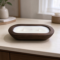 Bougies parfumées de luxe en gros, faites à la main, dans un bol en bois, bougies parfumées à plusieurs mèches en cire de soja pour la décoration intérieure