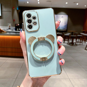 Funda de teléfono móvil con borde de cuatro lados chapado en oro para samsung note 20, carcasa <span class=keywords><strong>rosa</strong></span> con soporte de metal - Product Image 2