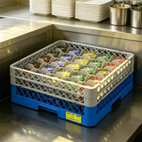 Support de rangement empilable en plastique PP pour verres à vin, panier à tasses, égouttoir à vaisselle à fond grillagé pour usage quotidien en hôtellerie et restauration