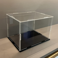 Boîte de présentation pliable en acrylique sur mesure avec base noire anti-poussière pour modèles de voitures et objets de collection - Écologique et durable