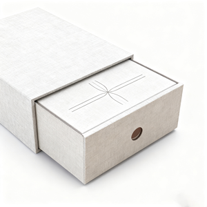 Boîte à tiroir rigide recyclable personnalisée avec revêtement UV, laminage mat, logo personnalisé en relief, papier enduit pour cadre photo, à emporter - Product Image 1