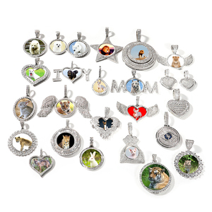 Trendy Custom DIY CZ Pendant Necklace Iced Hollow Love Heart Revolving Picture Frame Brass Plated Rope Photo <strong>Memory</strong> <strong>Gift</strong> - Product Image 3