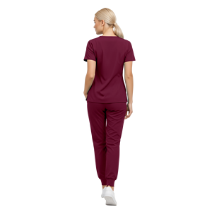 ชุดยูนิฟอร์มสีเบอร์กันดีสำหรับผู้หญิง ชุดสครับสำหรับพยาบาล ชุดทำงานสำหรับร้านเสริมสวย ชุดสครับทางการแพทย์ ชุดสครับสำหรับสปา ชุดแพทย์ ชุดพยาบาล ชุดคลินิก - Product Image 2