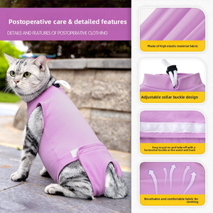 Combinaison de récupération post-opératoire pour chat, anti-léchage, pour la convalescence après stérilisation, vêtement médical, vente en gros - Product Image 1