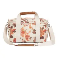 꽃 복고풍 디자인 두꺼운 옥스포드 피크닉 절연 점심 쿨러 가방 어깨 스트랩 점심 쿨러 가방