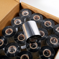 Cinta de Transferencia Térmica Personalizada de 110x300m, Cinta de Resina de Cera para Impresora de Códigos de Barras, para Impresión de Etiquetas de Alimentos y Cosméticos