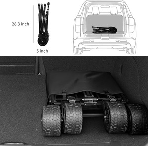 Gerobak Lipat 200L Tugas Berat, Kereta Dorong Lipat, Gerobak Pantai Serbaguna dengan Roda Besar untuk Pasir - Product Image 3