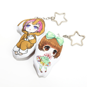 Bán Hot VOGRACE Giá Rẻ OEM <span class=keywords><strong>Cartoon</strong></span> Anime Logo Tùy Chỉnh 2way Gối Keychain Bán Buôn Đôi Bên In Ấn Pp Bông Gối Charms - Product Image 4
