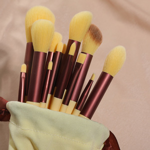 13-Piece Green Makeup <b>Brush</b> Set Synthetic Bristle Portable Blush Eyeshadow Complete Tool Set - Product Image 2