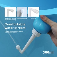 Bouteille de voyage portable OEM/ODM en EVA+ABS pour bidet, 360 ml, avec buse angulaire et pulvérisation verticale, design moderne, pour toilettes murales portables