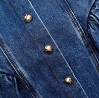 Robe en jean décontractée nouvelle collection été 2026 pour femme, style Hot Girl, boutonnée sur le devant, teinte unie naturelle, vente en gros