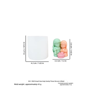 Stampo in silicone per candele in gesso a tema Sacra Famiglia, stile trio, per aromaterapia, fai da te, diffusore, ornamento in pietra, fusione in resina epossidica - Product Image 6