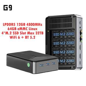 2025 G9 Intel N150 <span class=keywords><strong>Mini</strong></span> PC NAS 4-bay tường lửa <span class=keywords><strong>Router</strong></span> 6 + 6GB DDR4 64GB eMMC Ubuntu 2.5g máy chủ wifi6 máy tính công nghiệp AU phích cắm - Product Image 2