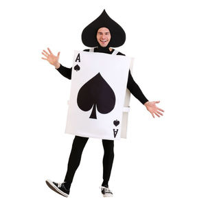 Disfraz de Halloween Unisex para Adultos de As de Picas con Pantalones y Leggings, Diseño Negro, Material de Poliéster, Incluye Sombrero - Product Image 5