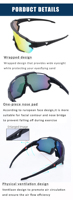 Lunettes de soleil polarisées à 3 lentilles interchangeables, pour cyclisme, Sport, vtt, pour hommes et femmes,