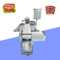 Machine à fabriquer des brochettes de viande pour barbecue, shish kebab, satay, doner, poulet, souvlaki, avec fonction de découpe et de pose sur fil