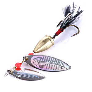 Leurre métallique rigide de type cuillère avec paillettes rotatives, appât artificiel idéal pour la pêche au bar, au <span class=keywords><strong>black</strong></span>-<span class=keywords><strong>bass</strong></span>, spinnerbait, 7.8cm/11g, offre spéciale - Product Image 2