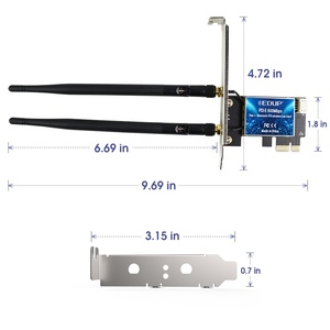 Adaptateur <span class=keywords><strong>WiFi</strong></span> BT4.1 <span class=keywords><strong>PCIe</strong></span> EDUP de bonne qualité 600 Mbps, adaptateur sans fil PCI-E 2 en 1, carte réseau - Product Image 6