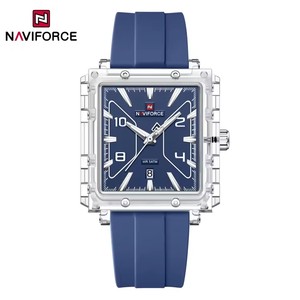 Relojes de Cuarzo Naviforce 6112 para Hombre, Marca Original, Correa de Silicona, Esfera Rectangular, Fecha, Relojes de Lujo Sencillos para Hombre - Product Image 2
