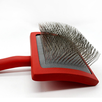 Brosse à poils longs pour animaux de compagnie en bois avec manche long, tête de brosse en bois chauffée, manche en bois pour le toilettage des chiens à poils longs