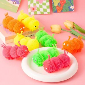 Jincan Novelty Light Toy Hot Selling Unisex Flash Vent Elastic Ball Caterpillar Design Square Squeeze Plastic Toys for Kids - Product Image 5