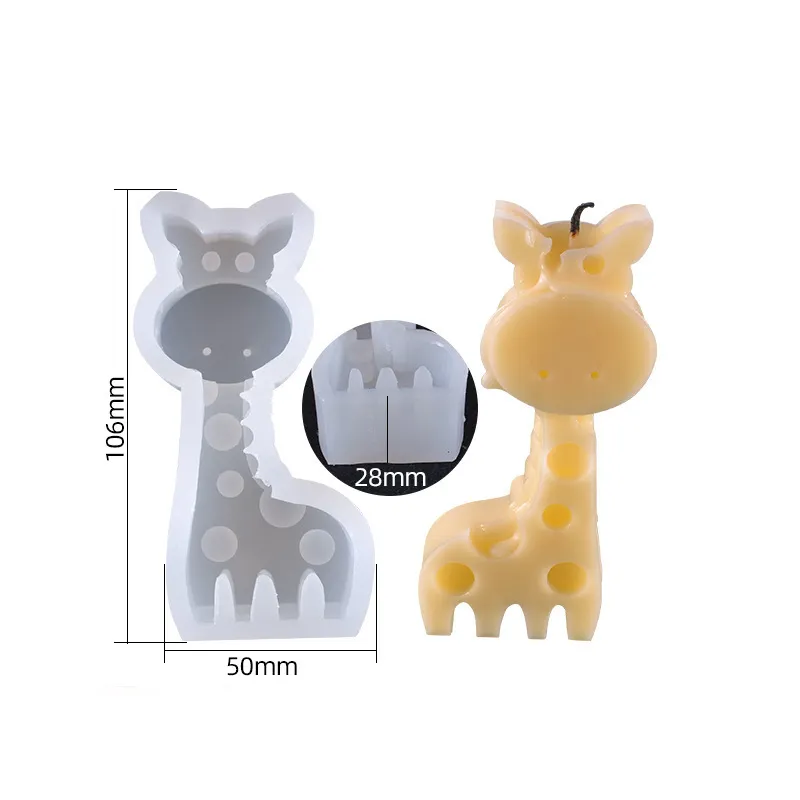 Produits les plus vendus 2023 3D Animal dinosaure hibou girafe grenouille moule en Silicone bougie moule en résine