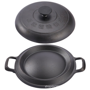<b>Cast</b> Iron Frying Pan Round With Lid Induction Compatible <b>Hand</b> Wash Only - Product Image 1