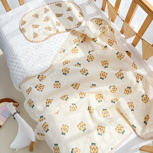 2 4 couches de couvertures pour bébé en gaze de coton imprimée Enveloppe d'emmaillotage en mousseline Nouveau-né Filles Garçons Literie Couverture de couchage Accessoire - Product Image 4