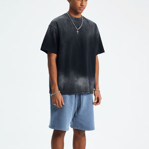 Débardeurs et T-shirts pour hommes avec logo personnalisé, délavés à l'acide, pour l'entraînement en extérieur, la salle de sport, surdimensionnés, vierges, pour hommes - Product Image 1