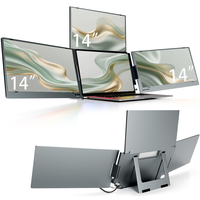 Moniteurs de jeu LCD FHD portables triples flambant neufs 2025 avec support, moniteur externe pour PC et Mac