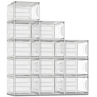 Armoire à chaussures de basket-ball en plastique transparent multi-couches moderne et grande, boîte de rangement et d'exposition avec accessoire pour baskets BT-394