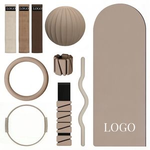 <span class=keywords><strong>Kit</strong></span> d'accessoires de Pilates unisexe, couleur personnalisée, bande de résistance en tissu extensible, anneau de puissance en silicone, poids de cheville, barre de gym, haltère - Product Image 1